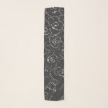 Elegant Botaniska linjen Teckning Mönster Svartvit Sjal<br><div class="desc">En enkel modern botanisk utformning av en sofistikerad konst av blommigten teckning mönster i svartvitt.</div>