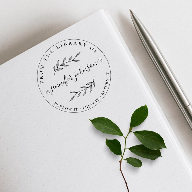 Elegant Botaniska Löv Bibliotek Stämpel (Skapare uppladdad)