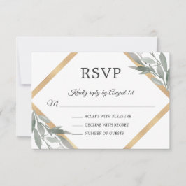 Elegant Botaniska Löv Foliage Gold Foil Bröllop OSA Kort