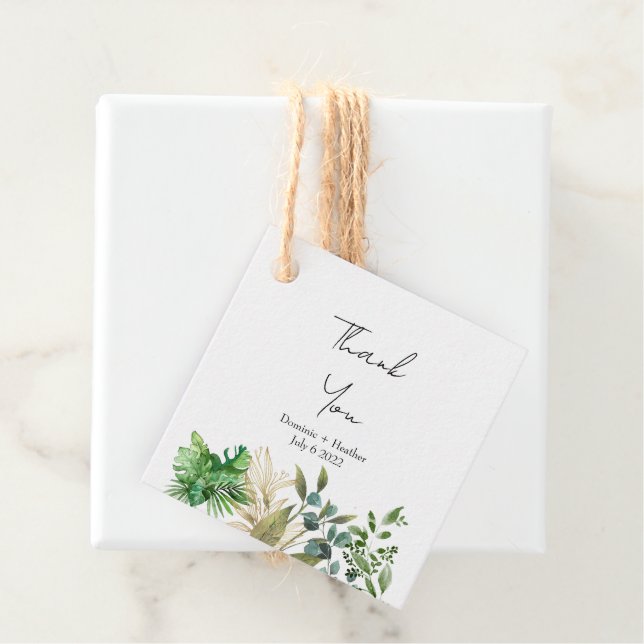 Elegant Botaniska Löv Gåvor Etiketter (På plats)