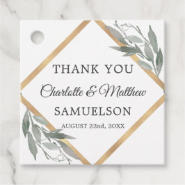 Elegant Botaniska Löv Guld Bröllop TACK Gåvor Etiketter