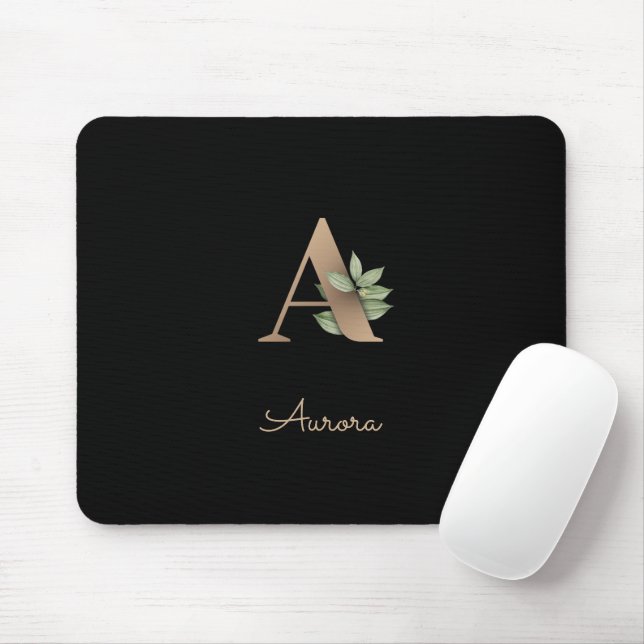 Elegant Botaniska Monogram Brev A Musmatta (Med mus)