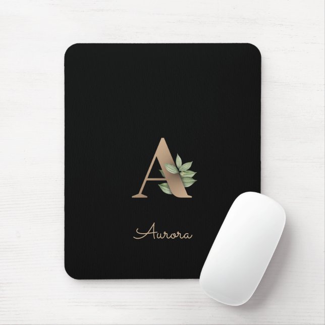 Elegant Botaniska Monogram Brev A Musmatta (Med mus)