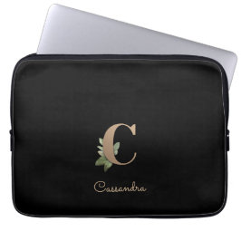 Elegant Botaniska Monogram Brev C Laptop sleeve