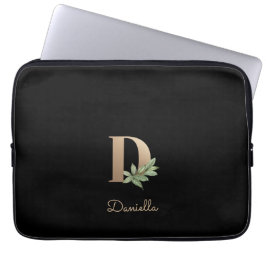 Elegant Botaniska Monogram Brev D Laptop sleeve