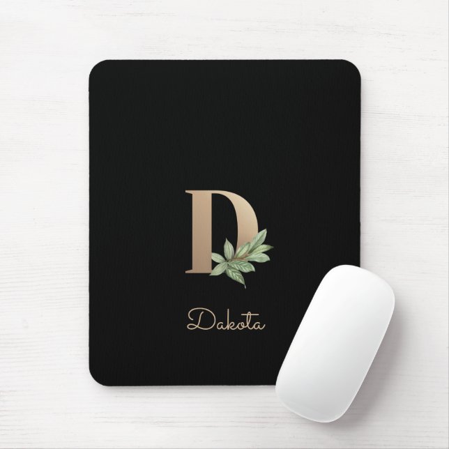 Elegant Botaniska Monogram Brev D Musmatta (Med mus)