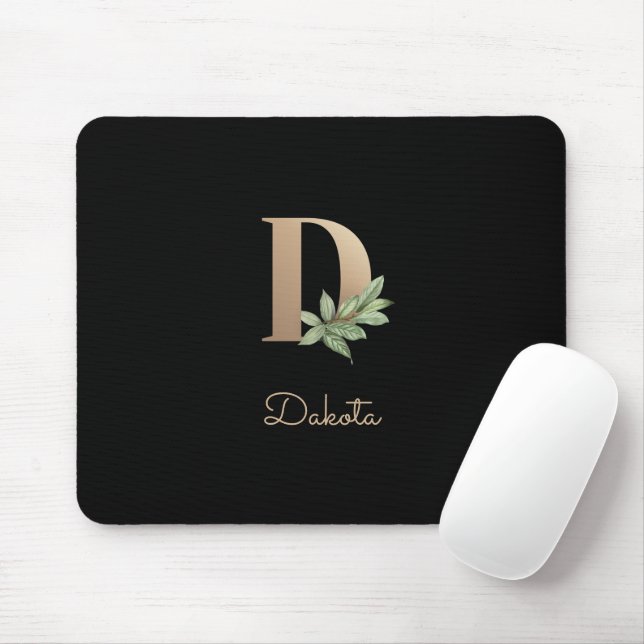 Elegant Botaniska Monogram Brev D Musmatta (Med mus)