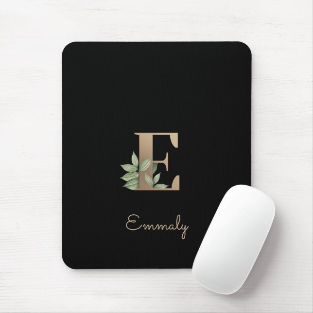 Elegant Botaniska Monogram Brev E Musmatta (Med mus)