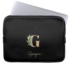 Elegant Botaniska Monogram Brev G Laptop sleeve