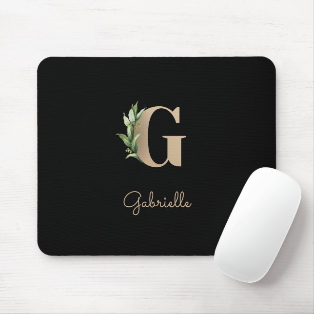 Elegant Botaniska Monogram Brev G Musmatta (Med mus)