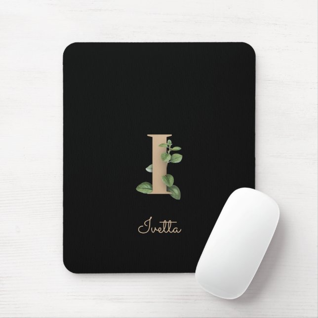 Elegant Botaniska Monogram Brev I Musmatta (Med mus)