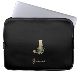 Elegant Botaniska Monogram Brev J Laptop sleeve