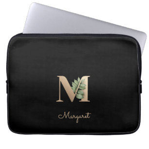 Elegant Botaniska Monogram Brev M Laptop sleeve