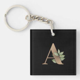Elegant Botaniska Monogram Guld Brev A