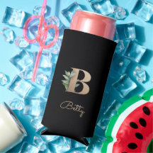 Elegant Botaniska Monogram Guld Brev B