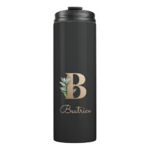 Elegant Botaniska Monogram Guld Brev B