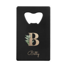 Elegant Botaniska Monogram Guld Brev B