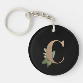 Elegant Botaniska Monogram Guld Brev C