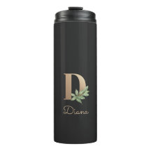 Elegant Botaniska Monogram Guld Brev D