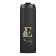 Elegant Botaniska Monogram Guld Brev E
