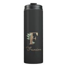 Elegant Botaniska Monogram Guld Brev F