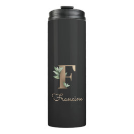 Elegant Botaniska Monogram Guld Brev F