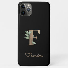 Elegant Botaniska Monogram Guld Brev F
