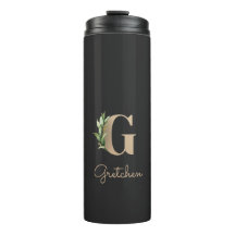 Elegant Botaniska Monogram Guld Brev G