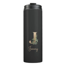 Elegant Botaniska Monogram Guld Brev J