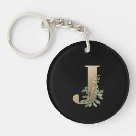 Elegant Botaniska Monogram Guld Brev J