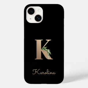 Elegant Botaniska Monogram Guld Brev K