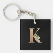 Elegant Botaniska Monogram Guld Brev K