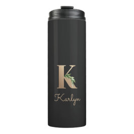Elegant Botaniska Monogram Guld Brev K
