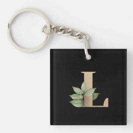 Elegant Botaniska Monogram Guld Brev L