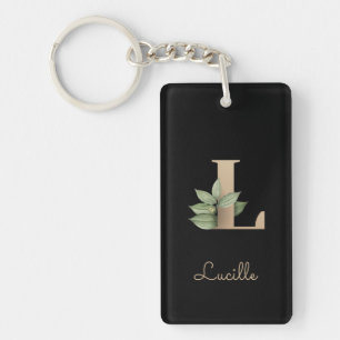 Elegant Botaniska Monogram Guld Brev L