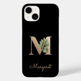 Elegant Botaniska Monogram Guld Brev M