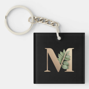 Elegant Botaniska Monogram Guld Brev M