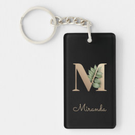 Elegant Botaniska Monogram Guld Brev M