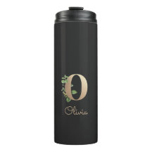 Elegant Botaniska Monogram Guld Brev O