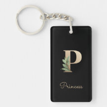 Elegant Botaniska Monogram Guld Brev P