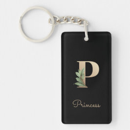 Elegant Botaniska Monogram Guld Brev P