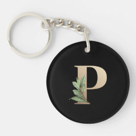 Elegant Botaniska Monogram Guld Brev P