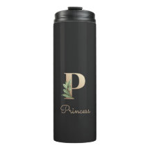 Elegant Botaniska Monogram Guld Brev P