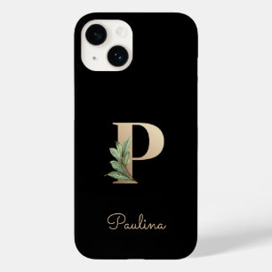 Elegant Botaniska Monogram Guld Brev P