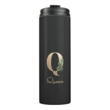 Elegant Botaniska Monogram Guld Brev Q