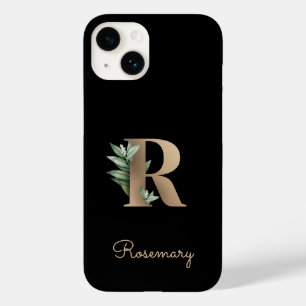 Elegant Botaniska Monogram Guld Brev R