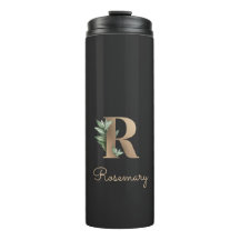 Elegant Botaniska Monogram Guld Brev R