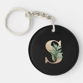 Elegant Botaniska Monogram Guld Brev S