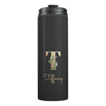 Elegant Botaniska Monogram Guld Brev T