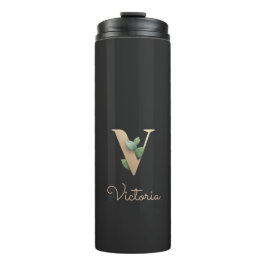 Elegant Botaniska Monogram Guld Brev V